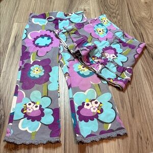 Y2K Girls Floral Skirt and Pants- Purple & Grey